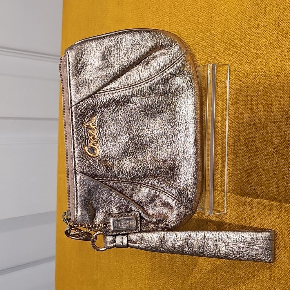 COACH Metallic Rose Gold Wristlet